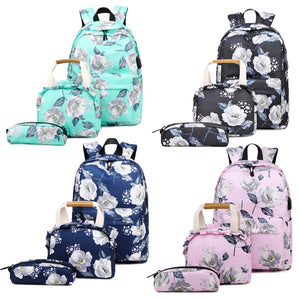 3-in-1 Pink School Backpack for Girls 