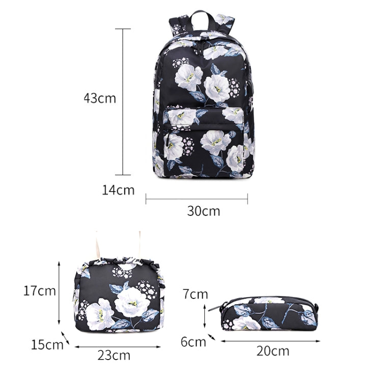 3-in-1 Black School Backpack for Girls