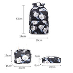 3-in-1 Black School Backpack for Girls