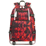 Waterproof School Backpack 6101-5 Geometric Red 