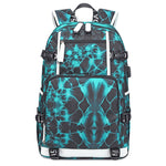 Waterproof School Backpack 6101-5 Geometric Blue