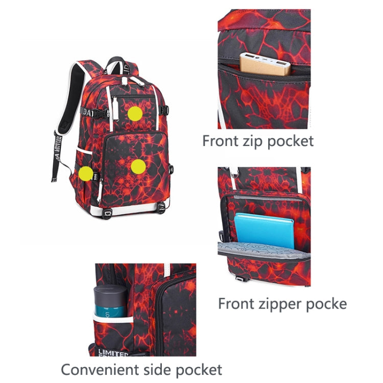 Waterproof School Backpack 6101-5 Geometric Red 