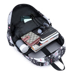 3-Piece School Backpack Set for Teens – USB,  Black 