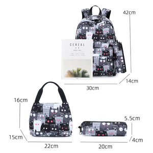 3-Piece School Backpack Set for Teens – USB,  Pink