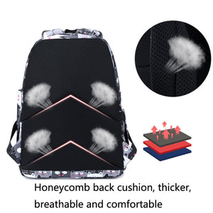 3-Piece School Backpack Set for Teens – USB, Black 