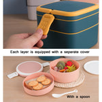 Lunch Box Square Navy Blue 1000ml Microwave