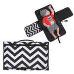 Portable Baby Changing Mat Black And White Waves