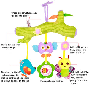 Colorful Animal Plush Stroller Toy 