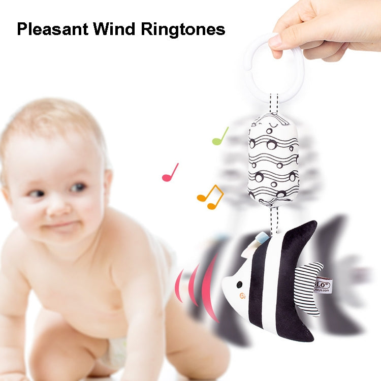Black & White 4B Striped Fish Bed Bell Toy