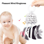Black & White 4B Striped Fish Bed Bell Toy
