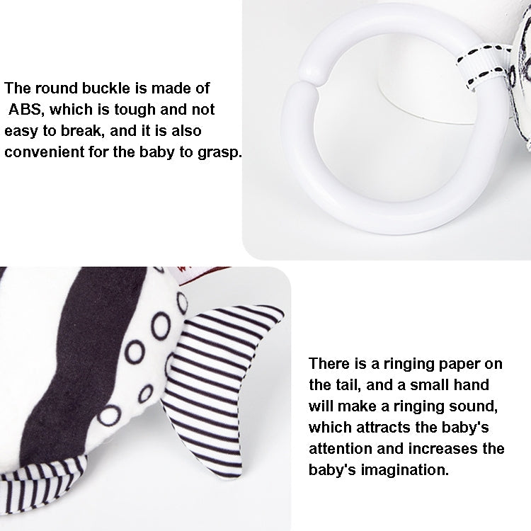 Black & White 4B Striped Fish Bed Bell Toy