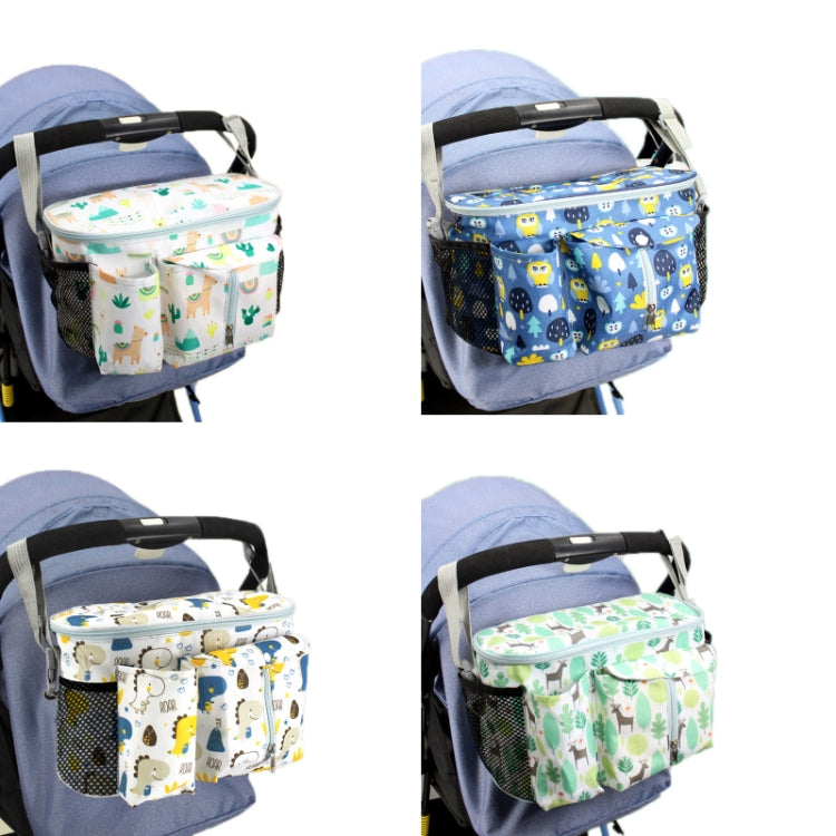Stroller Organizer White Dinosaur with Side Pocket