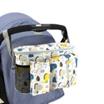 Stroller Organizer White Dinosaur with Side Pocket