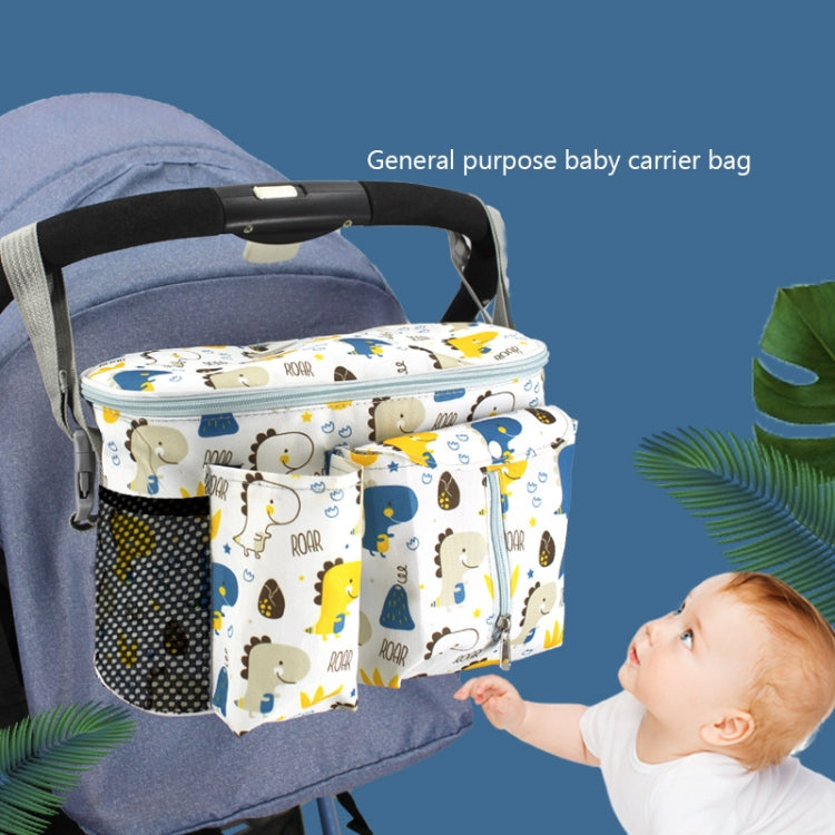 Stroller Organizer White Dinosaur with Side Pocket