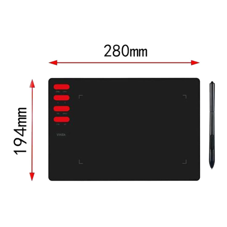 VINSA T505 Painting Board – 8192 Pressure, USB Plug & Play