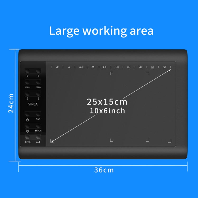 Digital Drawing Board VINSA VIN1060PLUS – 8192 Pressure, USB