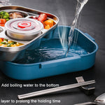 304 Stainless Steel Kids Lunch Box – Peacock Blue