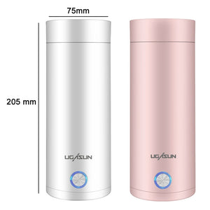 Mini Electric Travel Thermoses 400ml Pink UK Plug
