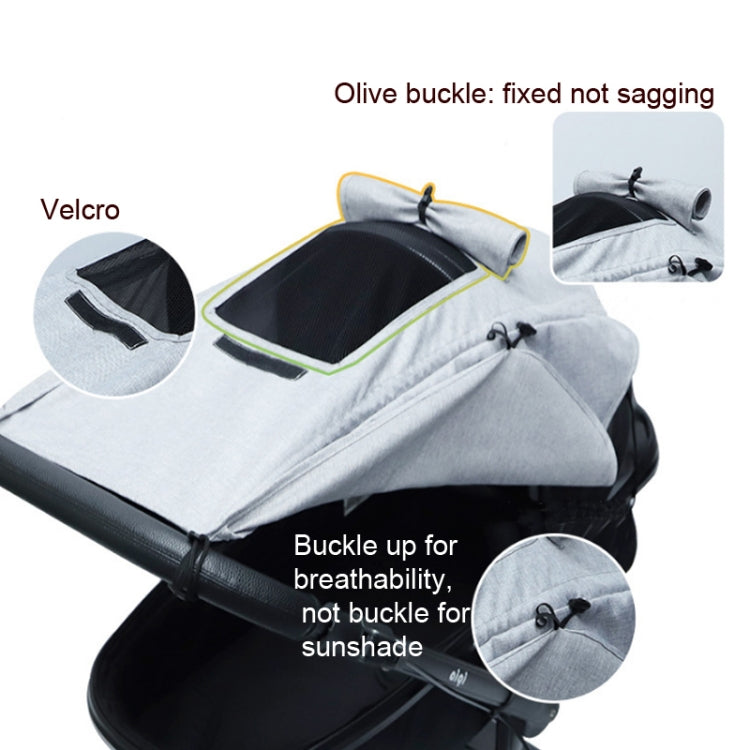 Gray Stroller Sunshade with Peekaboo Window