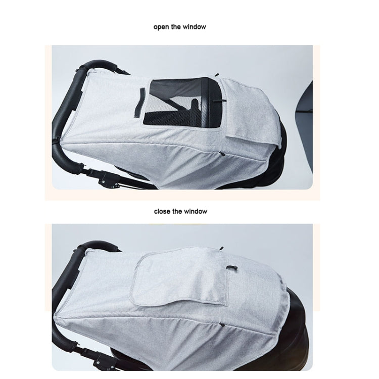 Gray Stroller Sunshade with Peekaboo Window