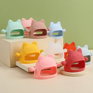Baby Silicone Anti-Biting Teether Stick Orange 