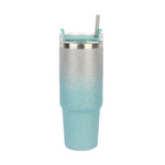 30oz Glitter Insulated Coffee Cup – Green Purple 