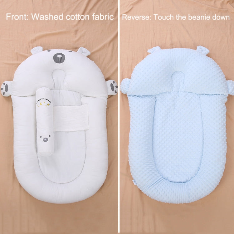 Newborn Baby Nest Cushion Bean Velvet Blue