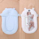 Newborn Baby Nest Cushion Bean Velvet Blue