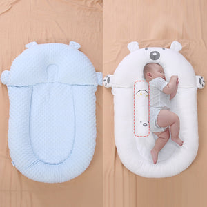Newborn Baby Nest Cushion Bean Velvet Blue