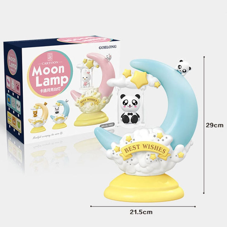 GOELONG Cartoon Moon Table Lamp Children Room Animal Night Light, EU Plug (Panda)