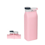 Foldable Silicone Water Bottle 600ml Pink