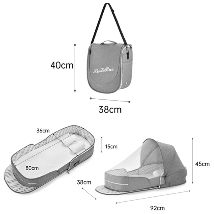 Baby Crib Backpack Foldable Portable –  Blue