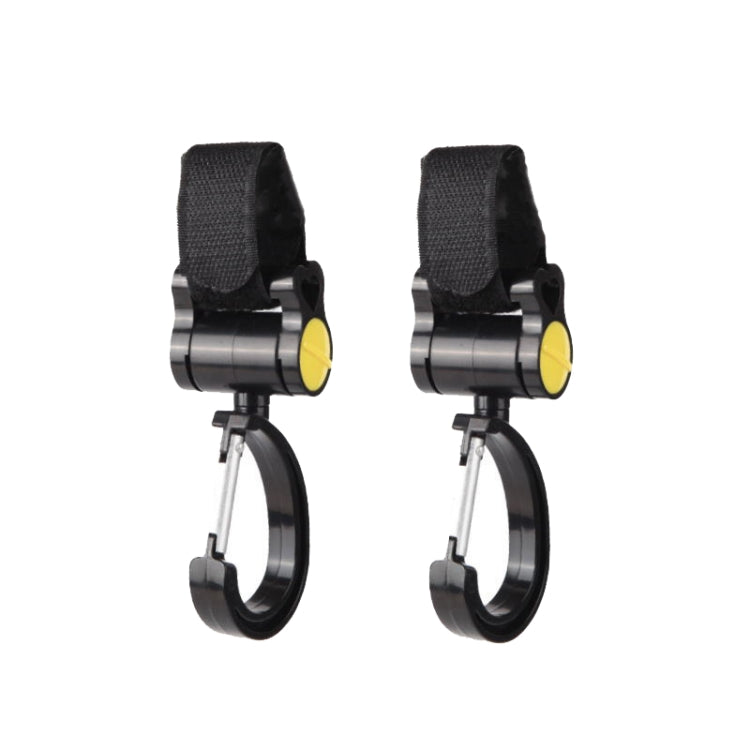 Stroller Hooks 2pcs – 360° Rotating, Strong Grip, Yellow 
