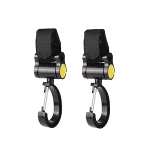 Stroller Hooks 2pcs – 360° Rotating, Strong Grip, Yellow 