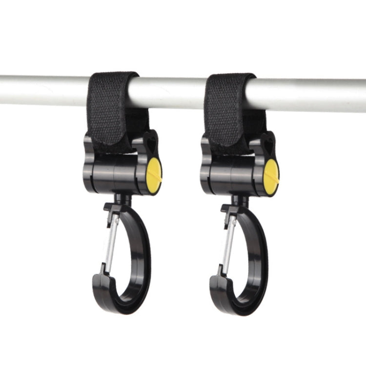 Stroller Hooks 2pcs – 360° Rotating, Strong Grip, Yellow 