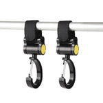 Stroller Hooks 2pcs – 360° Rotating, Strong Grip, Yellow 