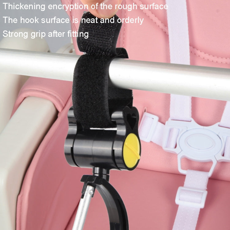Stroller Hooks 2pcs – 360° Rotating, Strong Grip, Yellow 