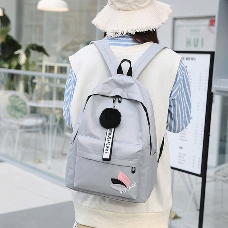 Canvas School Backpack Grey