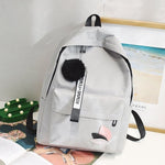 Canvas School Backpack Grey