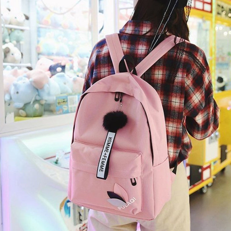Canvas School Backpack Pink 