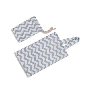 Breastfeeding Canopy Scarf with Bag - Cotton, Gray Ripple Print