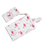 Breastfeeding Canopy Scarf with Bag - Cotton, Flamingo Print