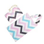 Breastfeeding Canopy Scarf with Bag - Cotton, Red and Gray Ripples Print 