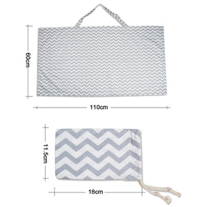 Breastfeeding Canopy Scarf with Bag - Cotton, Gray Ripple Print
