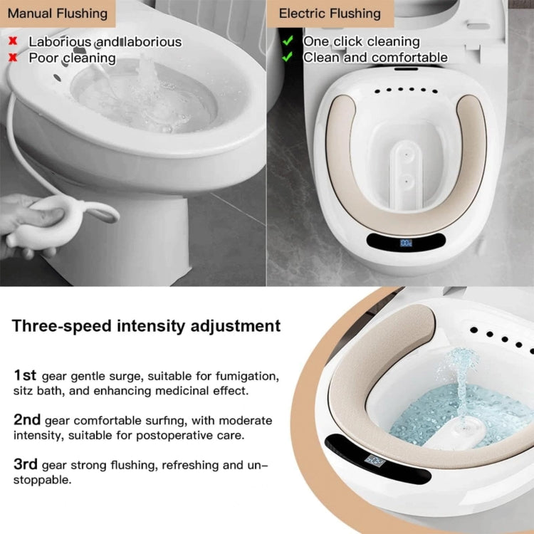 Electric Sitz Bath Bidet with Temperature Display & PU Cushion White 