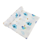 Cartoon Baby Soft Gauze Quilt Swaddle Cotton Bath Towel – Blue Elephant Design