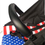 PU Leather Stroller Front Armrest Cover – Black