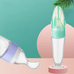 Baby Silicone Feeding Spoon Bottle Feeder Green