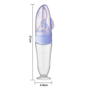 Baby Silicone Feeding Spoon Bottle Feeder Green
