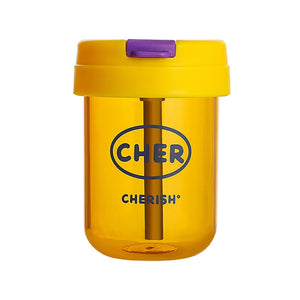 Mini Kids Straw Cup 300ml Yellow